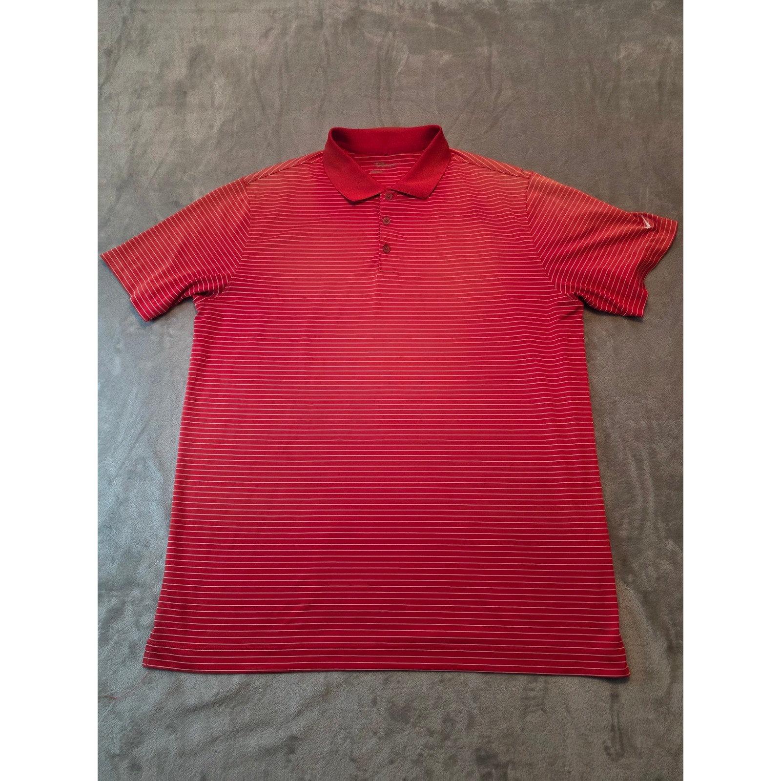 Nike Golf Polo Shirt Mens Xl Red Striped Tour Performance